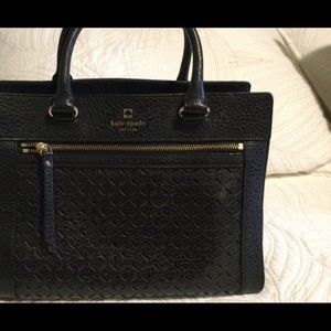 Kate Spade laser cut black leather bag